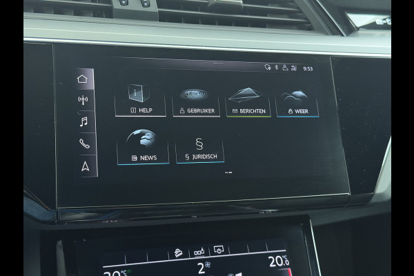 Audi e-tron 55 Quattro Advanced 95kWh SOH 92% Trekhaak Leder+Memory Apple Carplay Android Auto Navi Ecc Stoelverwarming Cruise Control Pdc Lmv 21" Elek.Stoelen Elek.Achterklep Led Contourstoelen Comfortsleutel Keyless Origineel Nederlandse Auto Nieuwprijs  €97.748,-