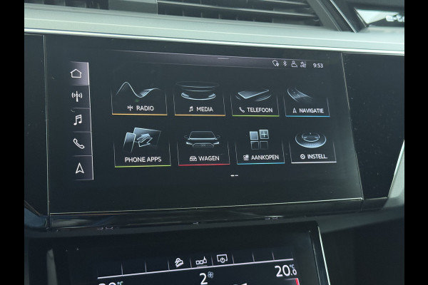 Audi e-tron 55 Quattro Advanced 95kWh SOH 92% Trekhaak Leder+Memory Apple Carplay Android Auto Navi Ecc Stoelverwarming Cruise Control Pdc Lmv 21" Elek.Stoelen Elek.Achterklep Led Contourstoelen Comfortsleutel Keyless Origineel Nederlandse Auto Nieuwprijs  €97.748,-