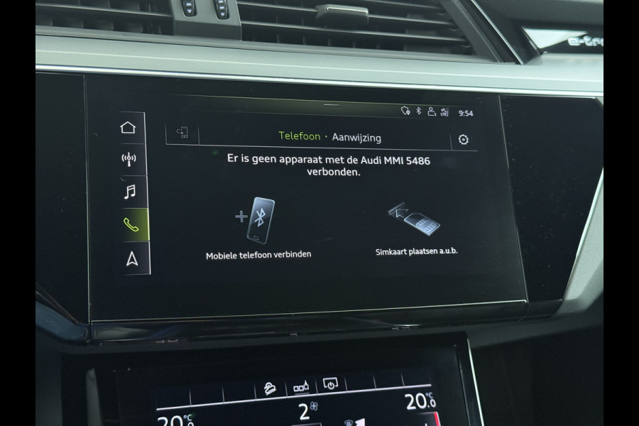 Audi e-tron 55 Quattro Advanced 95kWh SOH 92% Trekhaak Leder+Memory Apple Carplay Android Auto Navi Ecc Stoelverwarming Cruise Control Pdc Lmv 21" Elek.Stoelen Elek.Achterklep Led Contourstoelen Comfortsleutel Keyless Origineel Nederlandse Auto Nieuwprijs  €97.748,-
