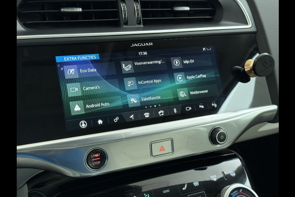 Jaguar I-PACE EV400 S AWD 90kWh Leder+Memory Panoramadak Camera Meridian®-Audio Stoelverwarming Navi Ecc Apple Carplay Android Auto Cruise Con Elek.Voorstoelen Voorruitverwarming DAB+ Led Verkeersbord detectie Rijstrooksensor Wifi Origineel Nederlandse Auto