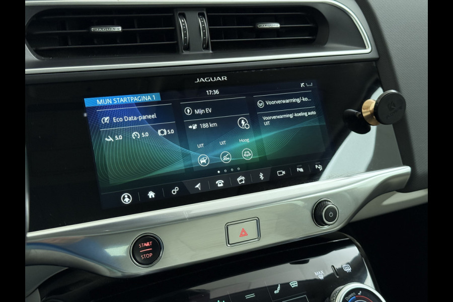Jaguar I-PACE EV400 S AWD 90kWh Leder+Memory Panoramadak Camera Meridian®-Audio Stoelverwarming Navi Ecc Apple Carplay Android Auto Cruise Con Elek.Voorstoelen Voorruitverwarming DAB+ Led Verkeersbord detectie Rijstrooksensor Wifi Origineel Nederlandse Auto