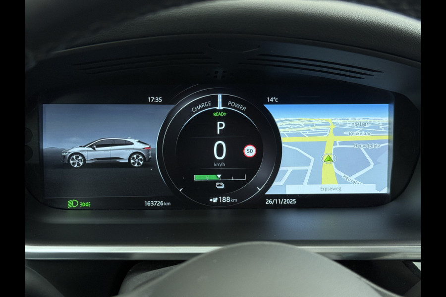 Jaguar I-PACE EV400 S AWD 90kWh Leder+Memory Panoramadak Camera Meridian®-Audio Stoelverwarming Navi Ecc Apple Carplay Android Auto Cruise Con Elek.Voorstoelen Voorruitverwarming DAB+ Led Verkeersbord detectie Rijstrooksensor Wifi Origineel Nederlandse Auto