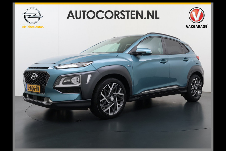 Hyundai Kona 1.6GDI HEV Hybride Premium Leder Trekhaak Krell®-Audio Adap.Cruise Stoel Verwarming/Ventilatie Camera Apple Carplay Android Auto Keyless Elek.Stoelen Lmv Head-Up Display Lane Assist Blind-Spot Monitoring Origineel Nederlandse Auto 1e Eigenaar