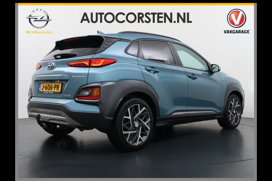 Hyundai Kona 1.6GDI HEV Hybride Premium Leder Trekhaak Krell®-Audio Adap.Cruise Stoel Verwarming/Ventilatie Camera Apple Carplay Android Auto Keyless Elek.Stoelen Lmv Head-Up Display Lane Assist Blind-Spot Monitoring Origineel Nederlandse Auto 1e Eigenaar