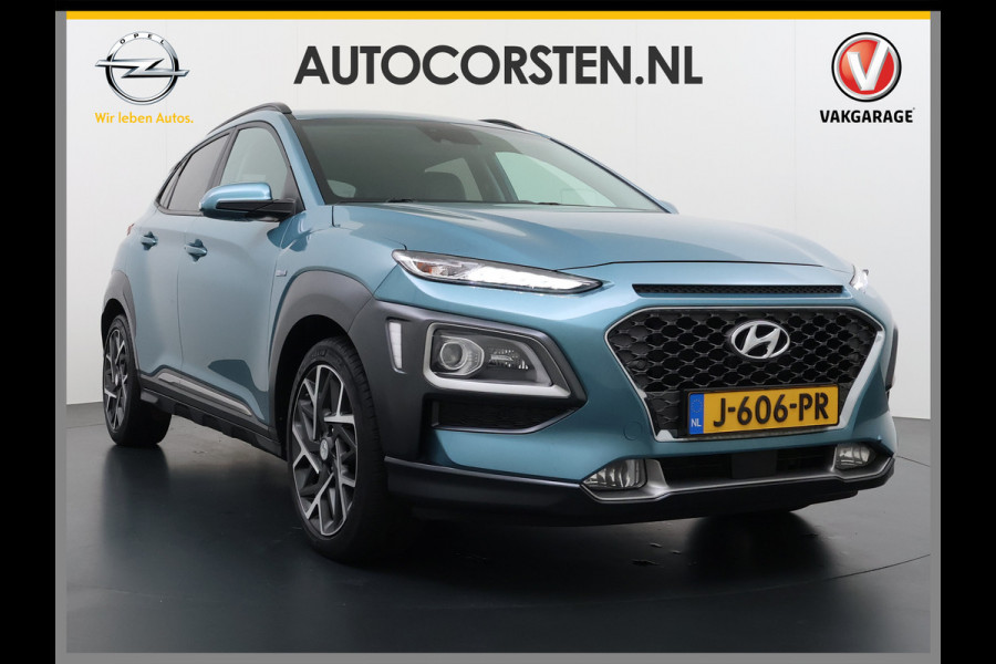 Hyundai Kona 1.6GDI HEV Hybride Premium Leder Trekhaak Krell®-Audio Adap.Cruise Stoel Verwarming/Ventilatie Camera Apple Carplay Android Auto Keyless Elek.Stoelen Lmv Head-Up Display Lane Assist Blind-Spot Monitoring Origineel Nederlandse Auto 1e Eigenaar