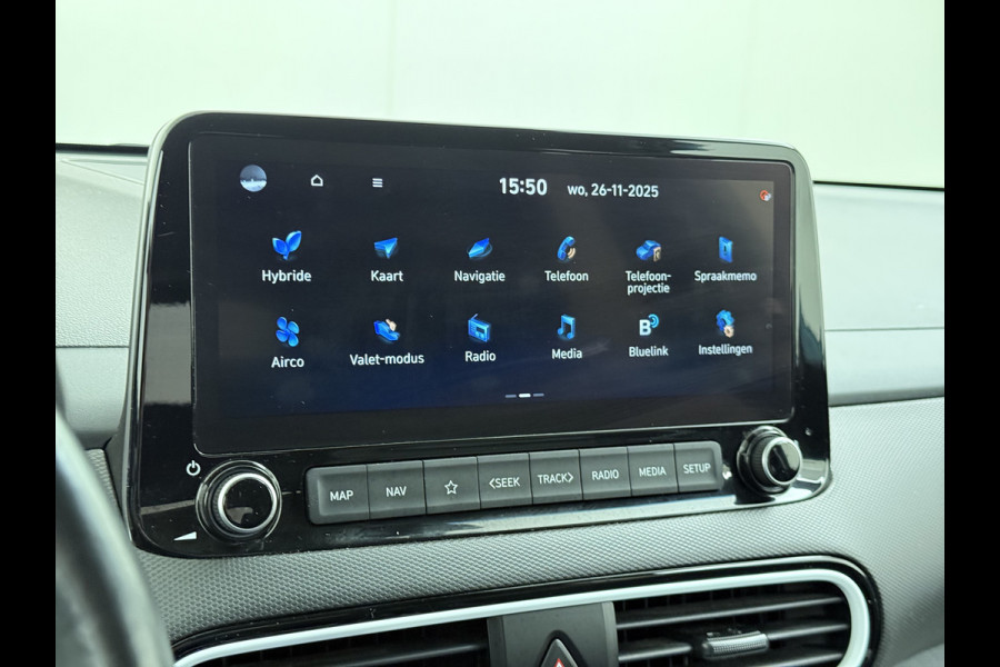 Hyundai Kona 1.6GDI HEV Hybride Premium Leder Trekhaak Krell®-Audio Adap.Cruise Stoel Verwarming/Ventilatie Camera Apple Carplay Android Auto Keyless Elek.Stoelen Lmv Head-Up Display Lane Assist Blind-Spot Monitoring Origineel Nederlandse Auto 1e Eigenaar