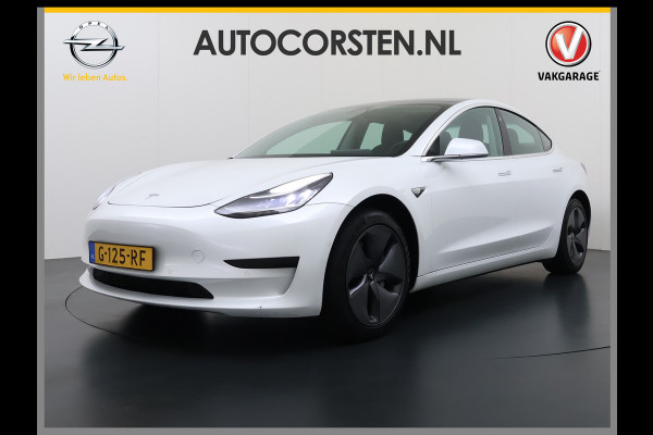 Tesla Model 3 RWD SR+ 325PK Lmv 18" AutoPilot FSD Leder Panoramadak Adaptive-Cruise Camera's Elektr.-Stuur+Stoelen+Spiegels+Geheugen+Easy-Entr Navi LED Comfortstoelen ACC DAB Voorverwarmen interieur via App Keyless One-Pedal-Drive SOH 86% Origineel Nederlandse auto tot 11kw laden thuis! 1.584kg licht!