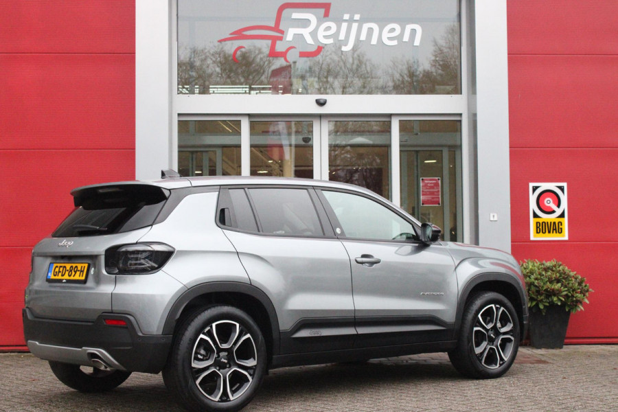 Jeep Avenger 1.2 110PK e-Hybrid SUMMIT | STOEL/VOORRUIT VERWARMING | DRAADLOZE APPLE CARPLAY/ANDROID AUTO | NAVIGATIE | ACHETRUITRIJ CAMERA | KEYLESS ENTRY/START | PARKEERSENSOREN VOOR EN ACHTER | ELEKTRISCH BEDIENBARE ACHTERKLEP | VERWARMBARE VOORRUIT/VOORSTOELEN | 18" LICHTMETALEN VELGEN | ADAPTIVE CRUISE CONTROL | DODEHOEK DETECTIE | JBL AUDIO SYSTEM |