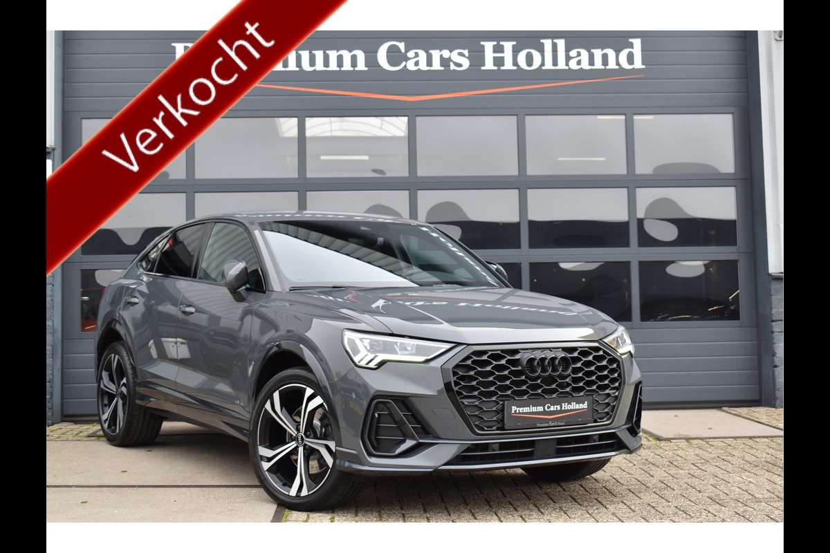 Audi Q3 Sportback 45 TFSI e S-Line 245 Pk Navi Leder Sfeer Keyless Trekhaak Matrix Nano Grijs Metallic