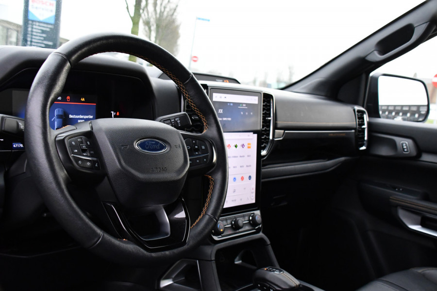 Ford Ranger 2.0 Super Cab EcoBlue Wildtrak Adaptieve Cruise, 360 Camera, Carplay, 3500kg Trekhaak, LEDER, LED, 204pk, Automaat, Uniek!