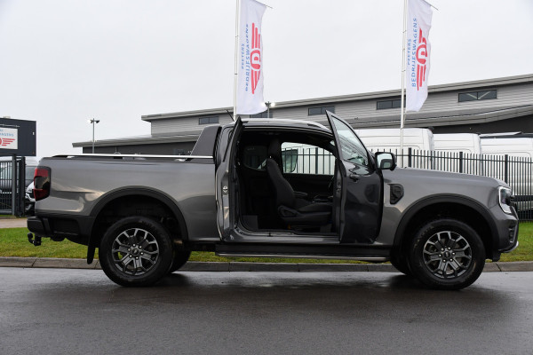 Ford Ranger 2.0 Super Cab EcoBlue Wildtrak Adaptieve Cruise, 360 Camera, Carplay, 3500kg Trekhaak, LEDER, LED, 204pk, Automaat, Uniek!