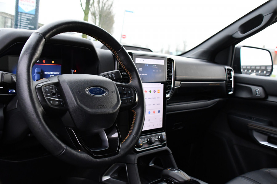 Ford Ranger 2.0 Super Cab EcoBlue Wildtrak Adaptieve Cruise, 360 Camera, Carplay, 3500kg Trekhaak, LEDER, LED, 204pk, Automaat, Uniek!