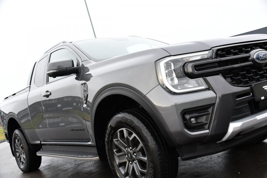 Ford Ranger 2.0 Super Cab EcoBlue Wildtrak Adaptieve Cruise, 360 Camera, Carplay, 3500kg Trekhaak, LEDER, LED, 204pk, Automaat, Uniek!