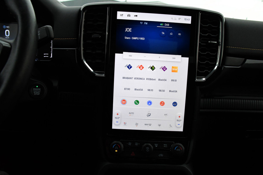 Ford Ranger 2.0 Super Cab EcoBlue Wildtrak Adaptieve Cruise, 360 Camera, Carplay, 3500kg Trekhaak, LEDER, LED, 204pk, Automaat, Uniek!