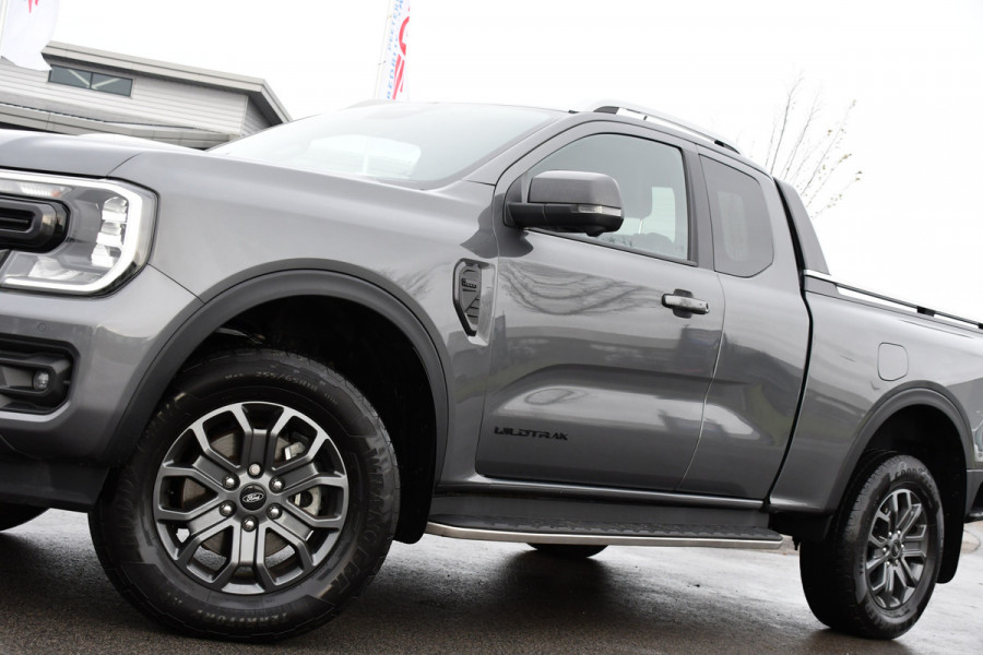 Ford Ranger 2.0 Super Cab EcoBlue Wildtrak Adaptieve Cruise, 360 Camera, Carplay, 3500kg Trekhaak, LEDER, LED, 204pk, Automaat, Uniek!