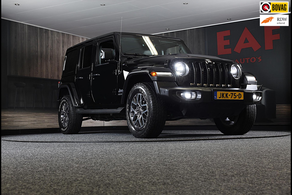 Jeep Wrangler UNLIMITED 4xe 380 80th Anniversary / Acc / 360 Camera / Leder / Navi / Dode Hoek / Trekhaak / Led / Pdc / 18 Inch