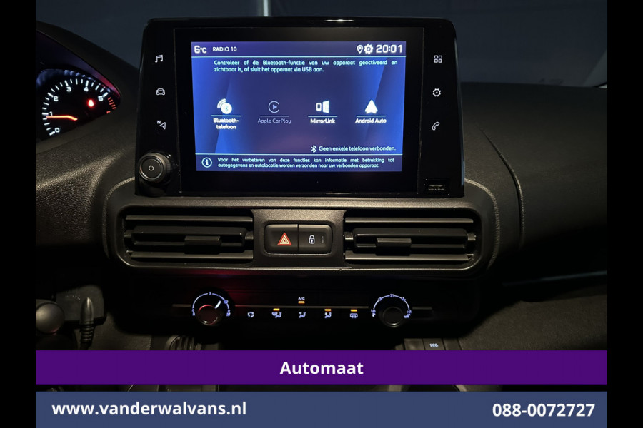 Peugeot Partner 1.5 BlueHDI 131pk Automaat L1H1 Inrichting Euro6 Airco | Apple Carplay | Android Auto | Cruisecontrol Parkeersensoren, Achterklep