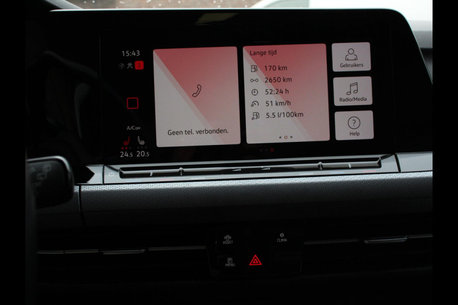 Volkswagen Golf 1.0 eTSI 110pk DSG Active | Panorama dak | Navigatie | Climate Control | Adaptive Cruise Control | Virtual Cockpit | Stoelverwarming | Extra Getint Glas