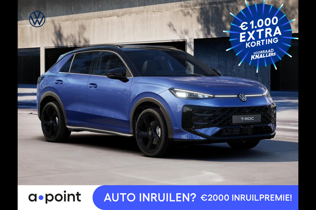Volkswagen T-Roc R-Line First Edition 1.5 eTSI 110 kW / 150 PK SUV | Panoramaschuif-kanteldak | Assistance Pakket | Trekhaak | Black Style Pakket | Koplampverlichting matrix-led (IQ.LIGHT) | Elek. achterklep | Zwart dak