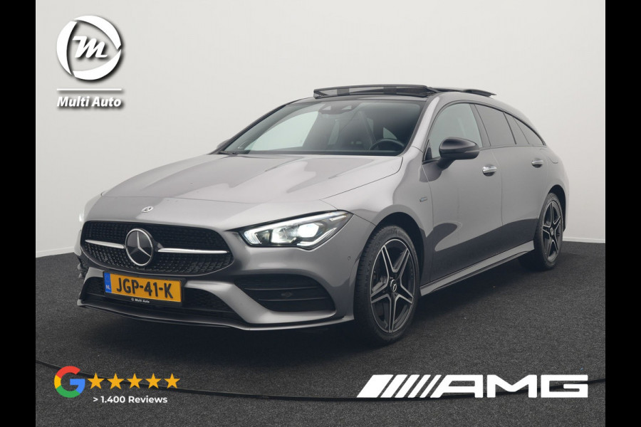 Mercedes-Benz CLA-Klasse Shooting Brake 250 e AMG Plug In Hybrid 218pk Dealer O.H PHEV | Trekhaak Af Fabriek | Panodak | Burmester Sound | Adaptive Cruise | Alcantara Sportstoelen Verwarmd | Sfeerverlichting | WideScreen | Navigatie |