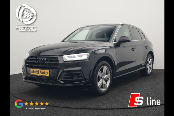 Audi Q5 50 TFSI e quattro S Line Plug In Hybrid 299pk Dealer O.H PHEV | Luchtvering | Trekhaak Af Fabriek | Adaptive Cruise | Camera | Virtual | Apple Carplay | Alcantara Sportstoelen Verwarmd | Keyless | Navigatie | DAB |