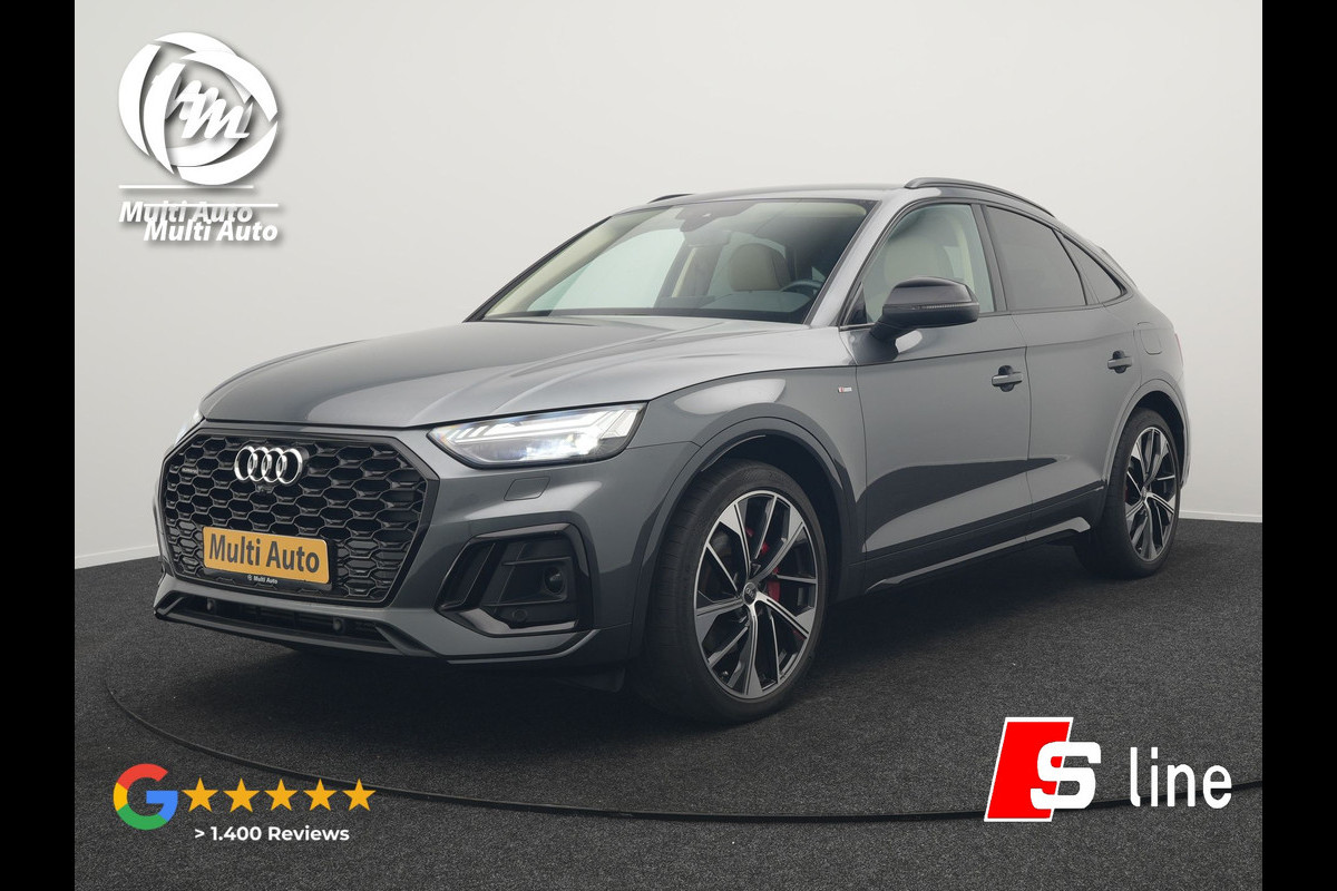 Audi Q5 Sportback 50 TFSI e S Line Plug In Hybrid 300pk Dealer O.H PHEV | Luchtvering | Matrix LED | 21"Audi Sport L.M | Sfeerverlichting | Lederen Sportstoelen Verwarmd | Cruise Control | Navigatie | Virtual | DAB |