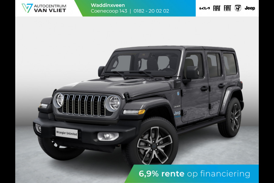 Jeep Wrangler Unlimited 4xe 380 Sahara | MY25 | 22" Brute velgen | Geel kenteken !