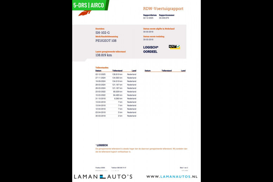 Peugeot 108 5-drs 1.0 e-VTi Active Premium | Airco Audio Stuurbekrachtiging Mistlampen | Voorschoten