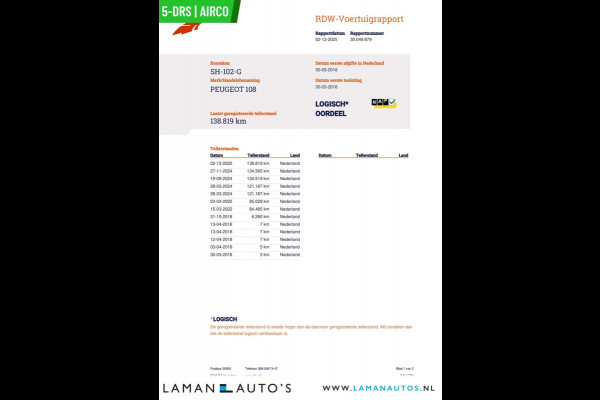 Peugeot 108 5-drs 1.0 e-VTi Active Premium | Airco Audio Stuurbekrachtiging Mistlampen | Voorschoten