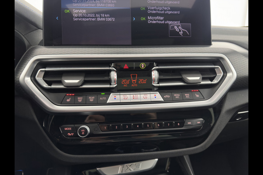 BMW iX3 M-Sportpack High Executive 80 kWh [3-Fase] {SOH-98%} (INCL-BTW) *PANO | LUXURY-LEATHER | HEAD-UP | ADAPTIVE-CRUISE | HEATED-SPORTSEATS | KEYLESS | SHIFT-PADDLES | AMBIENT-LIGHT | BLIND-SPOT | FULL-LED |  MEMORY-PACK | DIGI-COCKPIT | NAVI-FULLMA