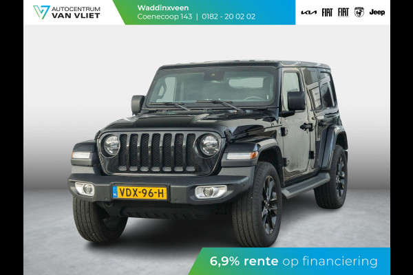 Jeep Wrangler Unlimited 2.0T Sahara | Grijs kenteken | Stoel-/Stuurverwarming | Navi |  Adapt. Cruise | Clima | Camera | Leder | Keyless | 20" Velgen