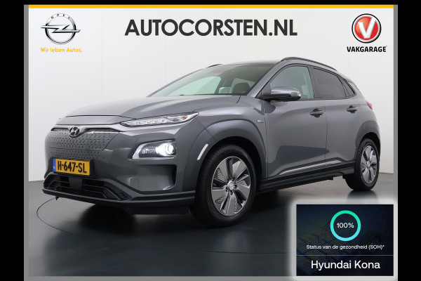 Hyundai Kona EV Premium 64kWh Leer SOH 100% Warmtepomp Krell®-Premium Audio Stoelverwarming+Koeling Camera Apple Carplay Android Auto Head-Up Stuurverwarming Elek.Stoelen Blind Spot Lane Assist VESS 1e Eigenaar Origineel Nederlandse Auto 45.000,-nieuw