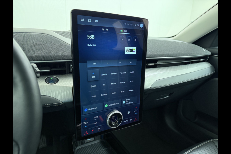 Ford Mustang Mach-E Extended Range RWD 98kWhTechnology Pack Plus Leder Pano-dak Extend B&O®-Hifi Audio 360°Camera Stoel+Stuurverwarming SOH 92.5% Memory Keyless Lane Departure Warning/Lane Keeping Aid Road Edge Detection 1e Eigenaar Origineel Nederlandse Auto Nieuwprijs €60.674,-