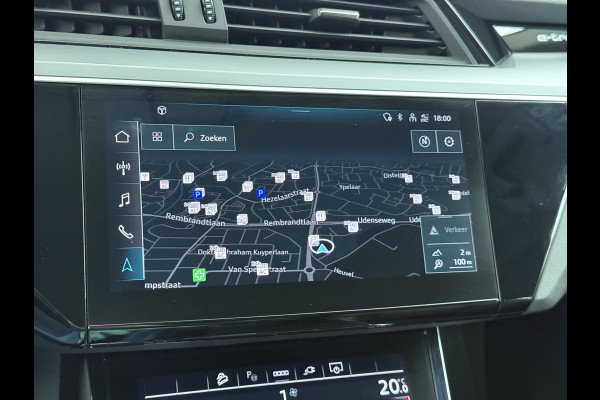Audi e-tron 55 Quattro 95kWh Leer Adaptive-CruiseTrekhaak Navi Ecc Pdc Edition SOH 93% Elek.Achterklep Stoelverwarming Lmv 20" Led DAB 1e Eigenaar Origineel Nederlandse Auto 664Nm koppel 1800kg trekvermogen