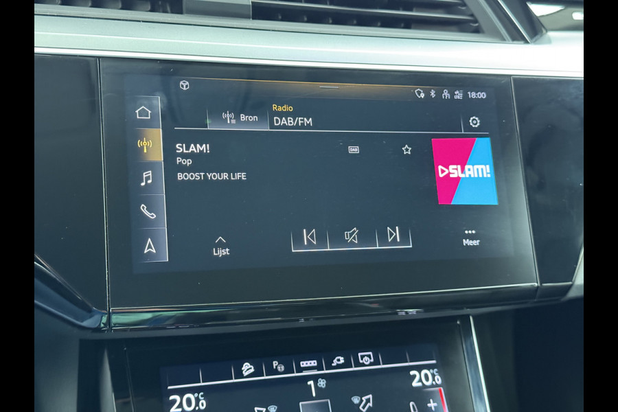 Audi e-tron 55 Quattro 95kWh Leer Adaptive-CruiseTrekhaak Navi Ecc Pdc Edition SOH 93% Elek.Achterklep Stoelverwarming Lmv 20" Led DAB 1e Eigenaar Origineel Nederlandse Auto 664Nm koppel 1800kg trekvermogen