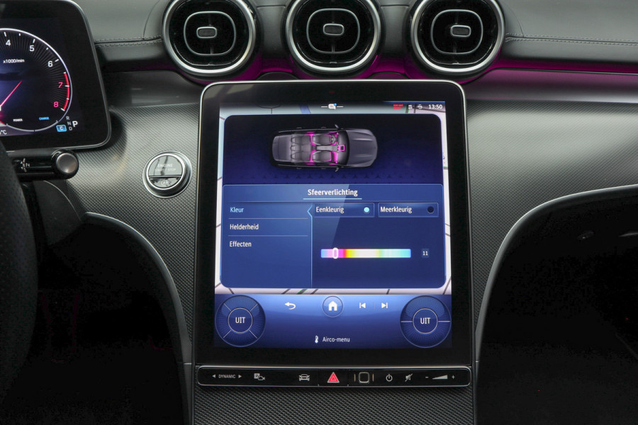 Mercedes-Benz C-Klasse Estate 180 AMG Line Navi Leer Camera Nightpack PTS Ambient Elekt. achterklep PTS LM velgen BTW auto!