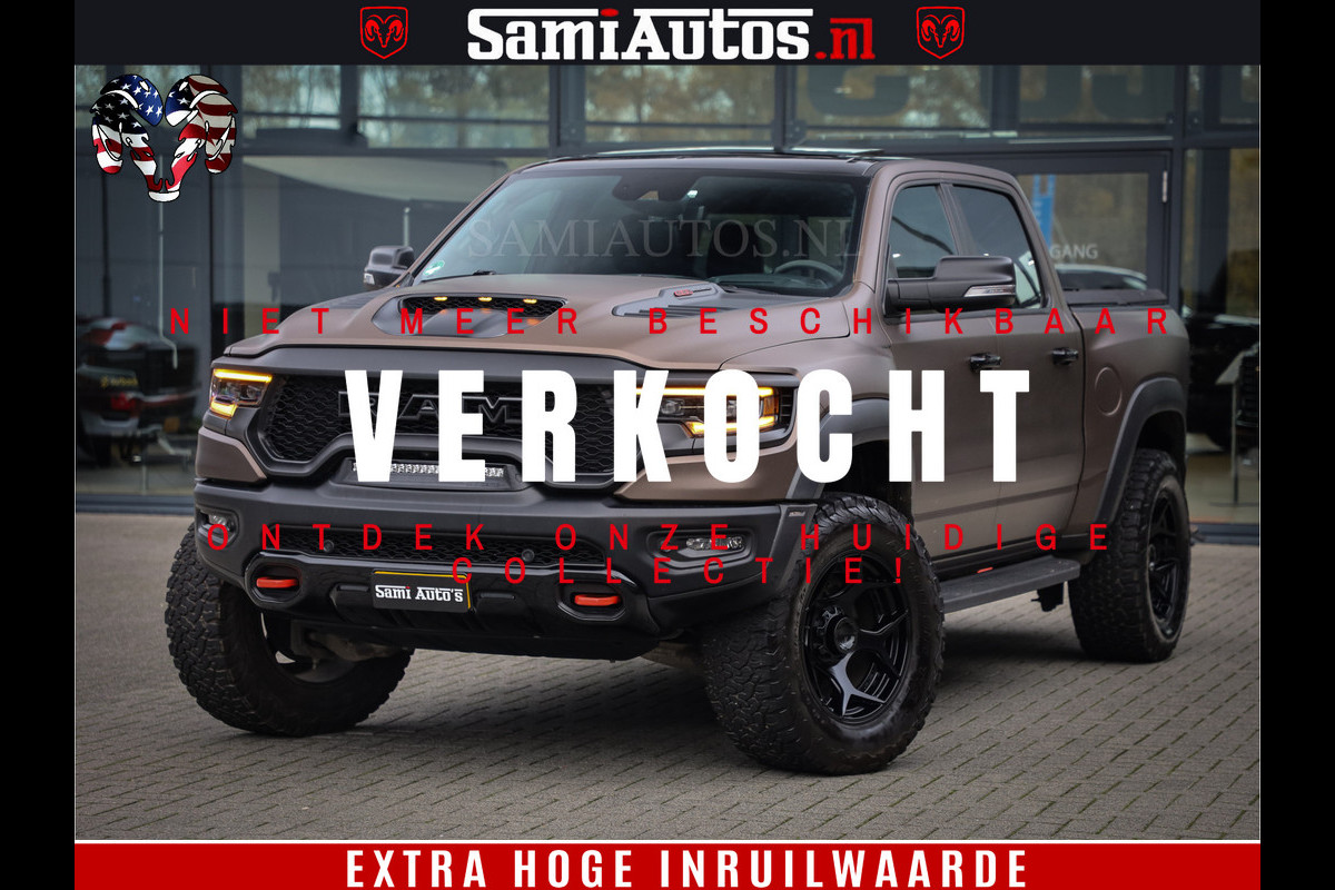 Dodge Ram 1500 TRX HELLCAT 712 PK 6.2 V8 | MEGA DIK | BOM VOL | BLACK ON BLACK | CREW CAB DUBBELE CABINE DC | 5 PERSOONS GRIJS KENTEKEN |