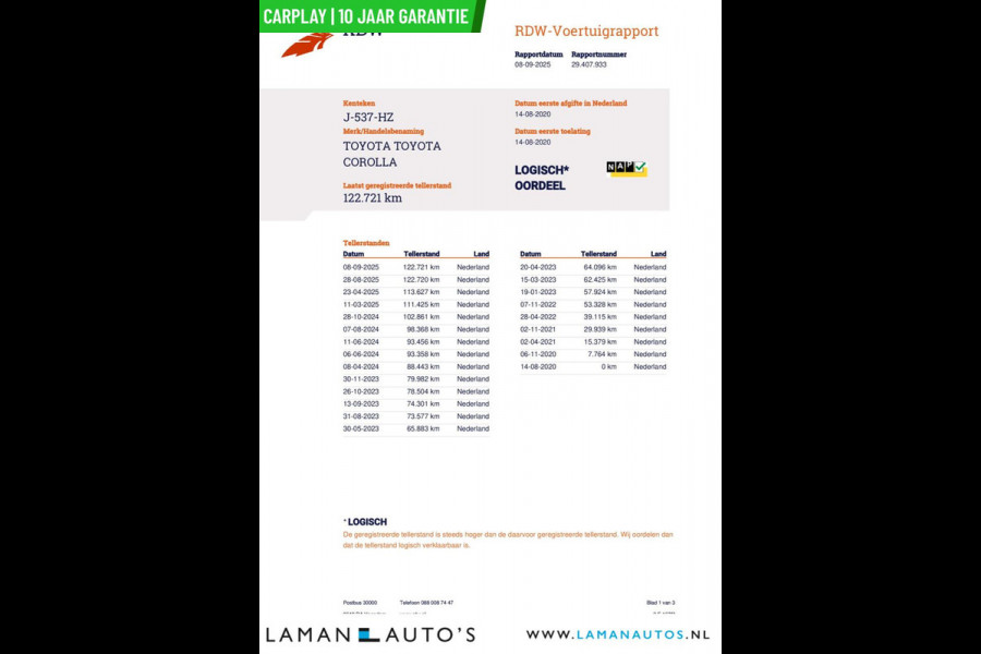 Toyota Corolla Touring Sports 1.8 Hybrid 122pk Business Plus | CarPlay ECC Navi 17" LMV LED ACC Camera Metallic | Hybrid Voorschoten