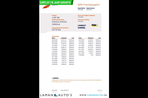 Toyota Corolla Touring Sports 1.8 Hybrid 122pk Business Plus | CarPlay ECC Navi 17" LMV LED ACC Camera Metallic | Hybrid Voorschoten