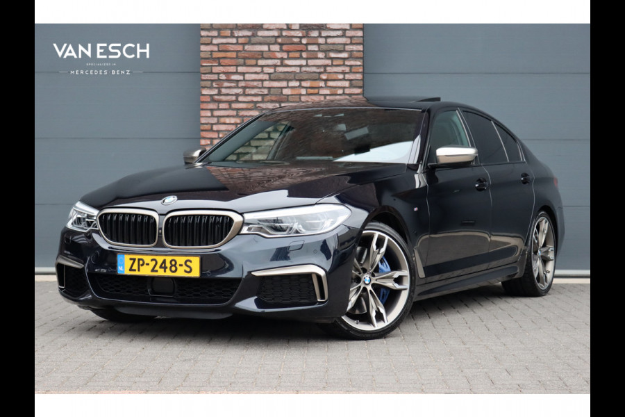 BMW 5 Serie M550d xDrive High Executive | Schuifdak | Bowers&Wilkins | ACC | Trekhaak | Entertainment Achter | Parfumering | Stoelventilatie | HUD | Massage | Standverwarming | Zonnerollo's | Display Key | Aerodynamicapakket |
