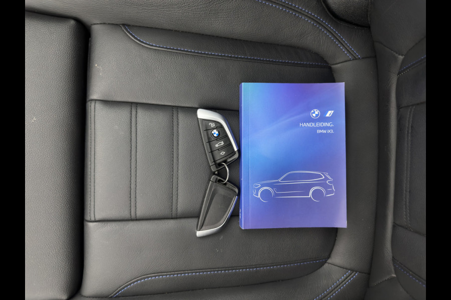 BMW iX3 M-Sportpack High Executive 80 kWh [3-Fase] {SOH-98%} (INCL-BTW) *PANO | LUXURY-LEATHER | HEAD-UP | ADAPTIVE-CRUISE | HEATED-SPORTSEATS | KEYLESS | SHIFT-PADDLES | AMBIENT-LIGHT | BLIND-SPOT | FULL-LED |  MEMORY-PACK | DIGI-COCKPIT | NAVI-FULLMA