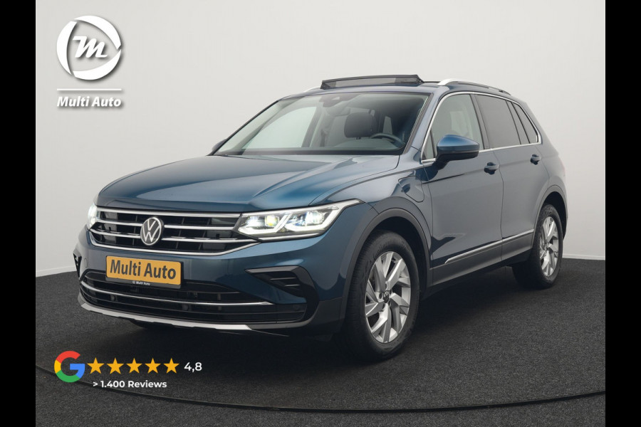 Volkswagen Tiguan 1.4 TSI eHybrid Elegance Plug In Hybrid 245pk PHEV | Panodak | IQ Light | Adaptive Cruise | Alcantara Sportstoelen Verwarmd | Apple Carplay | Sfeerverlichting | Stuur Verwarmd | Navigatie | Virtual | DAB |