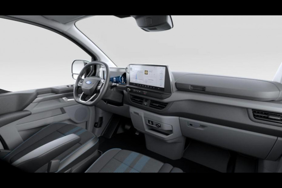 Ford E-Transit Custom 320 L2H1 Sport 65 kWh 218pk | Ford Voorraad | Dubbele zijschuifdeur | Grote middenconsole | Trekhaakvoorbereiding | Centrale dubbele vergrendeling | 19 inch lichtmetalen Sport velgen | Driver Assistance Pack Premium | Verwarmbaar stuurwiel | 2 AGM accus | Adaptieve LED koplampen