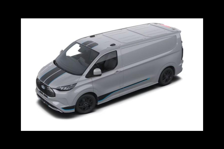 Ford E-Transit Custom 320 L2H1 Sport 65 kWh 218pk | Ford Voorraad | Dubbele zijschuifdeur | Grote middenconsole | Trekhaakvoorbereiding | Centrale dubbele vergrendeling | 19 inch lichtmetalen Sport velgen | Driver Assistance Pack Premium | Verwarmbaar stuurwiel | 2 AGM accus | Adaptieve LED koplampen