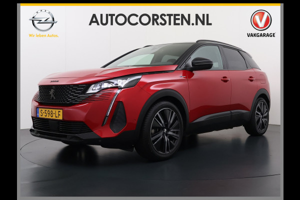 Peugeot 3008 1.6T 225pk AUT-8 GT Pack HYbrid Leer/Alcantara+Elektr.+Verwarmd Trekhaak Navi360°Camera Apple Carplay Android Ecc HiFi Premium FOCAL® Zwarte Hemel Lane Assist Dodehoekwaarschuwing 1e Eigenaar Origineel Nederlandse Auto Nieuwprijs €51.858,-