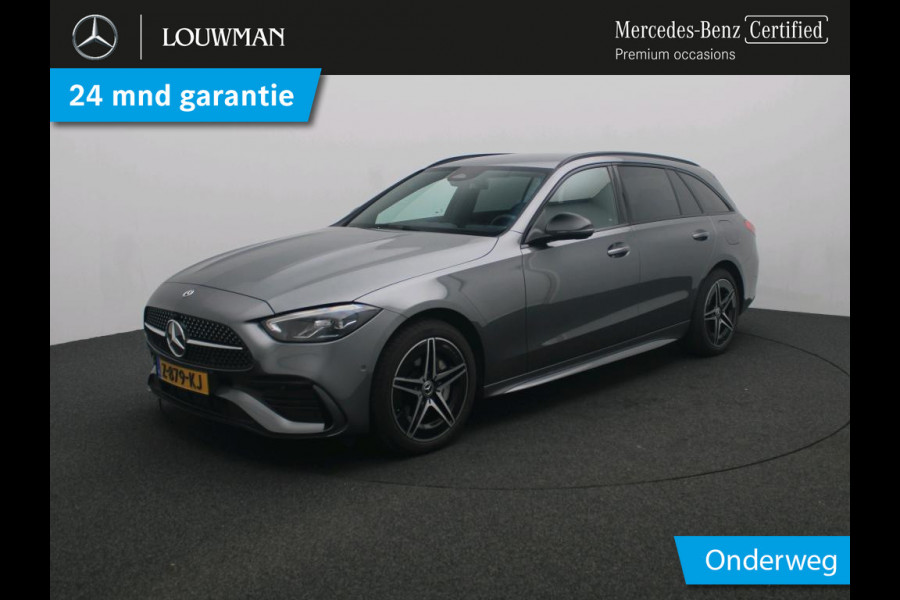 Mercedes-Benz C-Klasse Estate 300 e AMG Plug-In Hybride AMG Line | Night Pakket | Panorama Schuif-Kanteldak | Ledkoplampen | Alarm | Achteruitrijcamera | Keyless-Go | Memory Voorstoelen. Inclusief 24 maanden MB Certified garantie voor Europa.