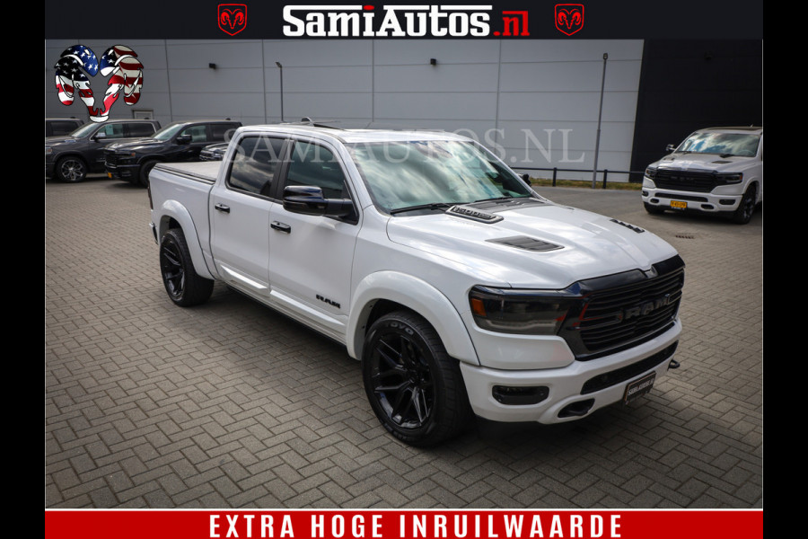 Dodge Ram 1500 Laramie Sport | V8 5,7 402 HP | Krachtige Hemi | Panorama Dak | 12' Scherm | Comfortabele Dubbele Cabine met Royale 5 Zitplaatsen | BPM vrij | Nu Leverbaar uit Voorraad | Voorraad Nr 2526-41272