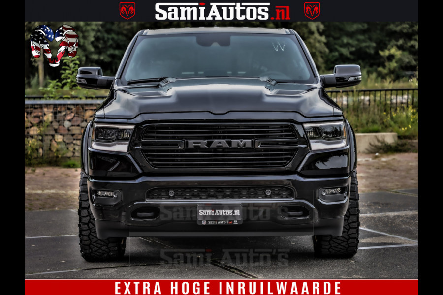 Dodge Ram 1500 Laramie Sport | HEMI 5.7 V8 4x4 | LPG | Grootscherm 12" | LARAMIE PERFORMANCE | ZWART | CREWCAB 5'7 | GRIJSKENTEKEN | DUBBELE CABINE | 5 Persoons | VOORRAAD NR 2528-641276