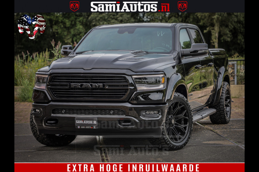 Dodge Ram 1500 Laramie Sport | HEMI 5.7 V8 4x4 | LPG | Grootscherm 12" | LARAMIE PERFORMANCE | ZWART | CREWCAB 5'7 | GRIJSKENTEKEN | DUBBELE CABINE | 5 Persoons | VOORRAAD NR 2528-641276