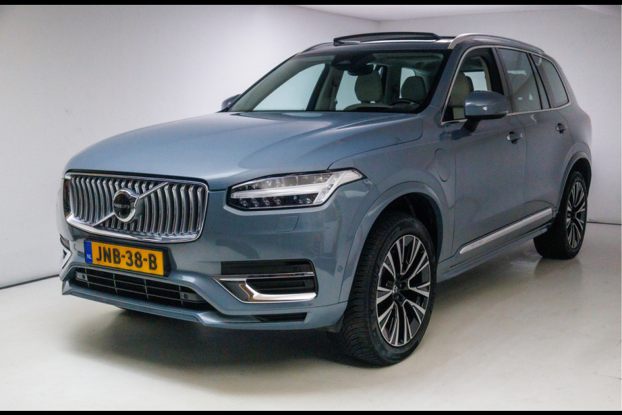 Volvo XC90 2.0 T8 Recharge AWD Ultimate Bright 456 PK Long range | 7 persoons! | Pano | Leer | Headup | All-season Harman Kardon, Stoel-, stuur- & achterbankverw, Elec. voorstoelen met geheugen, Pilot assist, 360 Camera